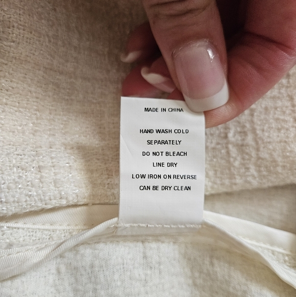 NWT MacDuggal Ivory Tweed High Waisted Wide Leg Sailor Pant Size 6 Gold Buttons - Picture 11 of 11